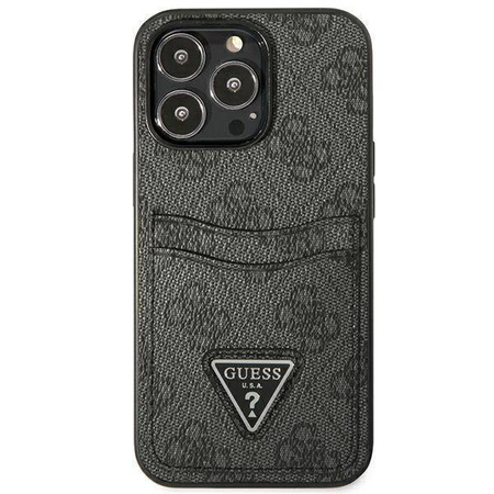 Schutzhülle IPHONE 13 PRO Guess Hardcase 4G Triangle Logo Cardslot (GUHCP13LP4TPK) schwarz