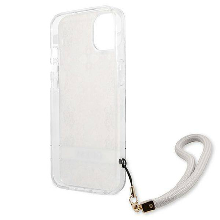 Case IPHONE 13 MINI Guess Hardcase Flower Strap (GUHCP13SHFLSD) gold