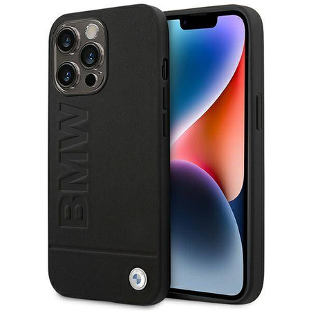 BMW Leather Hot Stamp – Etui iPhone 14 Pro Max (Czarny)