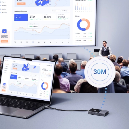 HDMI-Sender Ugreen CM737 Kabelloser Sender und Empfänger - Schwarz und Silber
