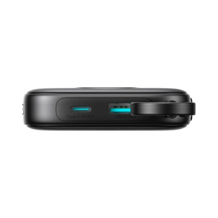Joyroom JR-PBF18 22,5 W 10000 mAh Powerbank mit integriertem Lightning Kabel + USB-C-Kabel 0,25 cm - Schwarz