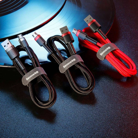 Baseus Cafule Cable - Dwustronny kabel połączeniowy micro USB na USB QC 3.0, 1.5 A, 2 m (czerwony/czarny)