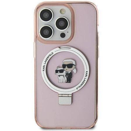 Guess nakładka do iPhone 15 Plus 6,7&quot; KLHMP15MHMRSKCP różowa C MAGSAFE RINGSTAND KC