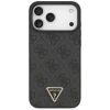 Etui Guess Leather 4G Triangle Strass MagSafe na iPhone 17 Pro Max - czarne