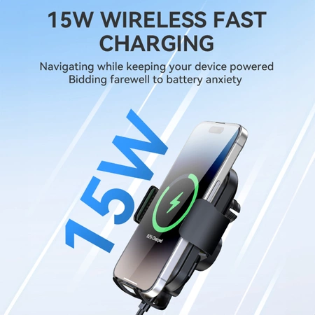 Wozinsky WUMID car holder with 15W inductive charger for dashboard - black