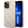 Original Handyhülle IPHONE 14 PRO Guess Hard Case 4G Vintage Gold Logo (GUHCP14LHG4SHP) rosa