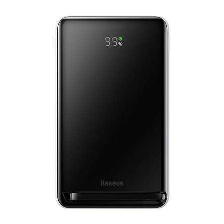 Baseus Magnetic Bracket powerbank z bezprzewodowym ładowaniem MagSafe 10000mAh 20W Overseas Edition biały (PPCX000202) + kabel USB Typ C Baseus Xiaobai Series 60W 0,5m