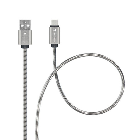 FORCELL kabel USB do Typ C 2.0 2,4A Metal C234 1m srebrny