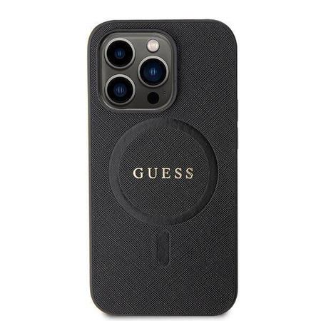 Guess GUHMP15LPSAHMCK iPhone 15 Pro 6,1&quot; schwarz/schwarzes Hardcase Saffiano MagSafe