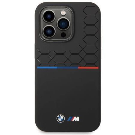 Original Handyhülle APPLE IPHONE 15 PRO BMW Silicone Pattern (BMHCP15L22SMPK) schwarz