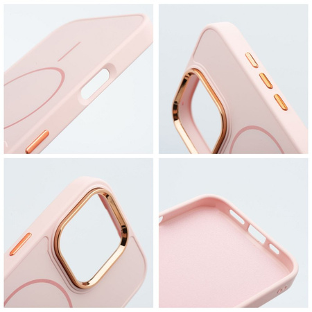 Futerał FRAME MAG COVER kompatybilny z MagSafe do IPHONE 13 MINI pudrowy róż