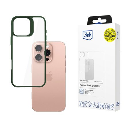 3MK SatinArmor+ Case iPhone 16 Pro 6.3" zielony/green Military Grade
