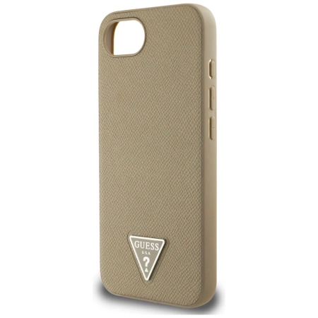 Guess Grained Triangle MagSafe case for iPhone 16e - brown