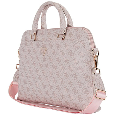 Bag LAPTOP 15" Guess 4G Zipper Pocket Triangle Logo pink