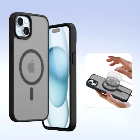 Dux Ducis Lawa Lederhülle für iPhone 15 - Schwarz