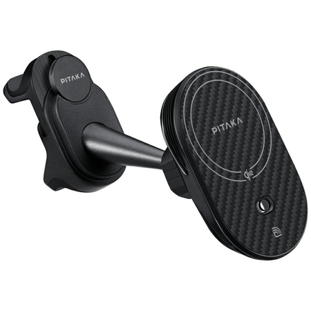 Uchwyt samochodowy z ładowarką bezprzewodową PITAKA MagEZ Pro 2 Qi2 Tesla Magsafe do Tesla Model 3/Y czarno szary