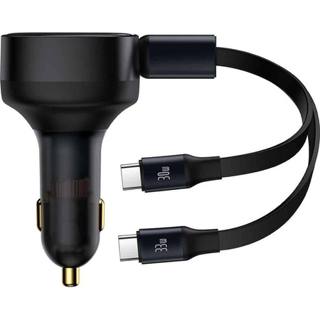 Car charger 2in1 33W 2x USB C (male) Baseus Enjoyment - black