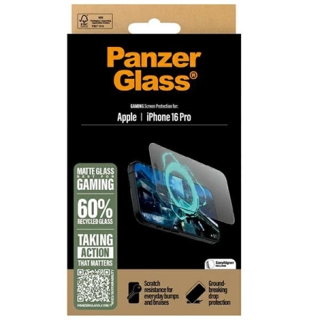 Szkło hartowane PanzerGlass Gaming Screen Protector Ultra-Wide Fit na iPhone 16 Pro