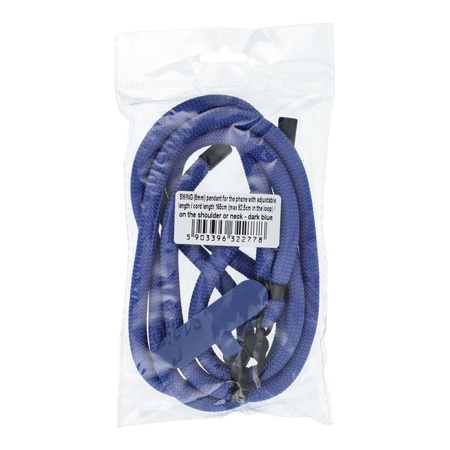 Zawieszka SWING (8mm) do telefonu z regulacją długości / długość sznura 165cm (max 82,5cm w pętli) / na ramię lub szyję - granatowy