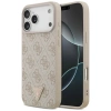 Etui Guess Leather 4G Triangle Strass MagSafe na iPhone 17 Pro Max - różowe