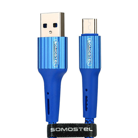 SOMOSTEL KABEL USB MICRO USB 3.6A NIEBIESKI QC 3.0 1M  SMS-BW06