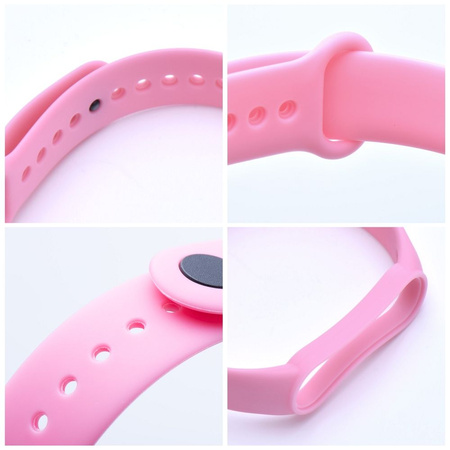 Pasek / opaska silikonowa do smart band Xiaomi Mi Band 5 / 6 / 7 różowa (37)