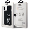 Original Case IPHONE 15 Karl Lagerfeld Silicone Metal Script Logo black