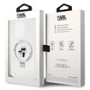 Original Case IPHONE 15 PRO MAX Karl Lagerfeld Hardcase Ring Stand Karl&Choupettte MagSafe white