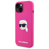 KARL LAGERFELD futerał do IPHONE 15 kompatybilny z MagSafe KLHMP15SSKHPPLF (SIL KL Head Print) fuschia