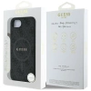 Guess PU Leder 4G Farbige Ringhülle mit MagSafe für iPhone 16e - Schwarz