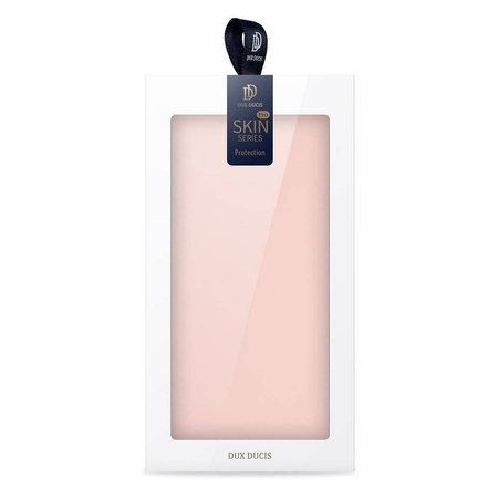 Etui IPHONE 13 PRO z klapką Dux Ducis skórzane Skin Leather jasny róż