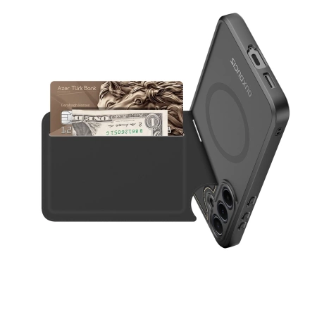 Dux Ducis Rafi II Hülle für Samsung Galaxy S25+ mit Ständer und Geldbörse – Schwarz