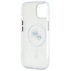 Oryginalne Etui IPHONE 14 Karl Lagerfeld Hardcase IML Metal Karl&Choupette Head MagSafe (KLHMP14SHLSKCH) białe