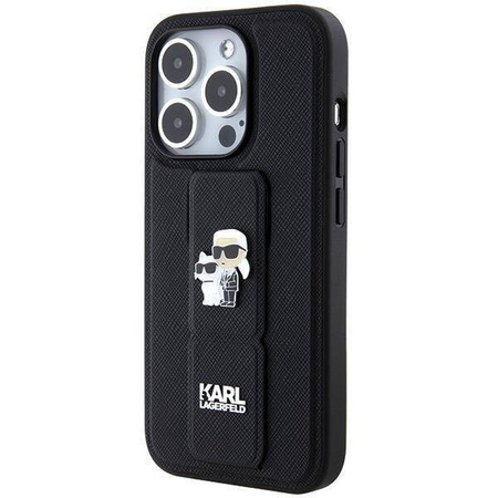 Karl Lagerfeld nakładka do iPhone 13 Pro 6,1&quot; KLHCP13LGSAKCPK HC GRIPSTAND SAFFIANO KC PINS czarna