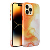 Leather Mag Cover kompatybilne z MagSafe do IPHONE 14 PRO MAX orange splash
