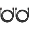 Baseus Cafule USB-C / USB-C-Kabel 100W 1 m - rot-schwarz und schwarz-grau (2 Stk.)