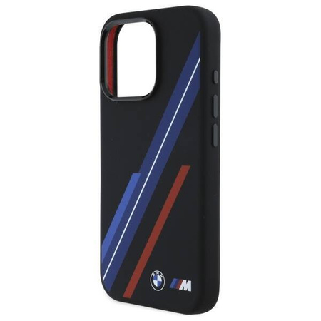 Original Case IPHONE 16 PRO BMW Hardcase Silicone Random Lines MagSafe (BMHMP16L23SSPK) black