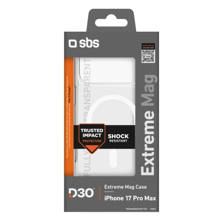SBS Extreme Mag Case with D3O Technology for iPhone 17 Pro Max - Transparent
