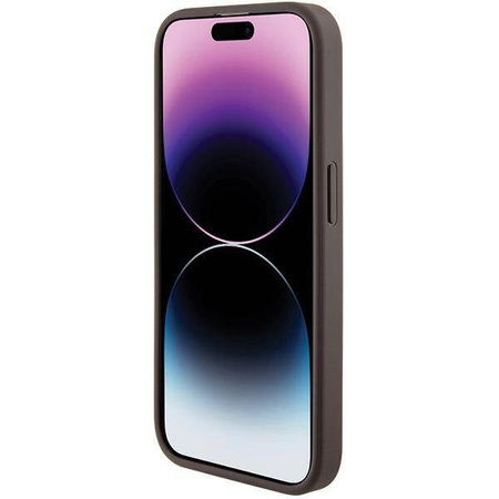 Guess nakładka do iPhone15 Pro 6,1&quot; GUHCP15LPGS4TDW brązowa HC GRIPSTAND PU 4G TRIANGLE STRASS