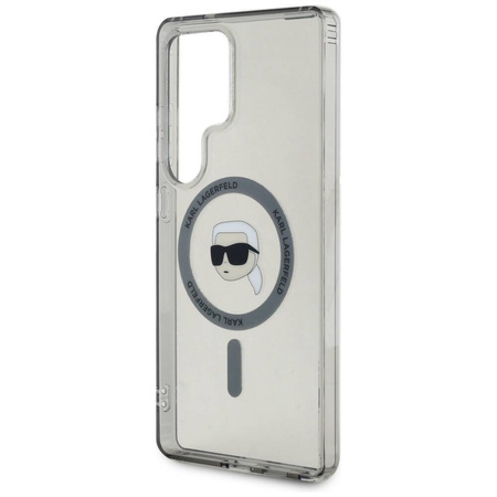 Etui Karl Lagerfeld Button Karl Head Printed Logo MagSafe Samsung Galaxy S25 Ultra czarny