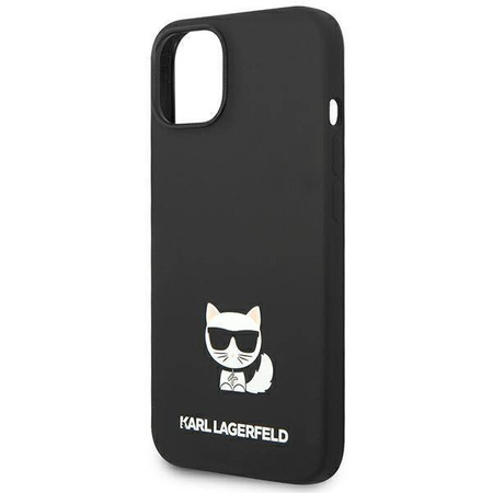 Oryginalne Etui IPHONE 14 PLUS Karl Lagerfeld Hardcase Silicone Choupette Body (KLHCP14MSLCTBK) czarne