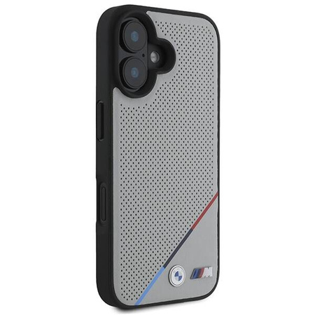 Original Case IPHONE 16 BMW Hardcase M Carbon Tricolor Line MagSafe (BMHMP16S23PUPDG) gray