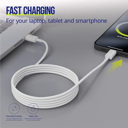 Allity kabel AUC-03 USB-C - USB-C 1,0 m 100W biały