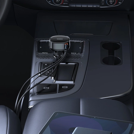 Baseus Enjoyment USB-A car charger with USB-C / Lightning 60W cable - black