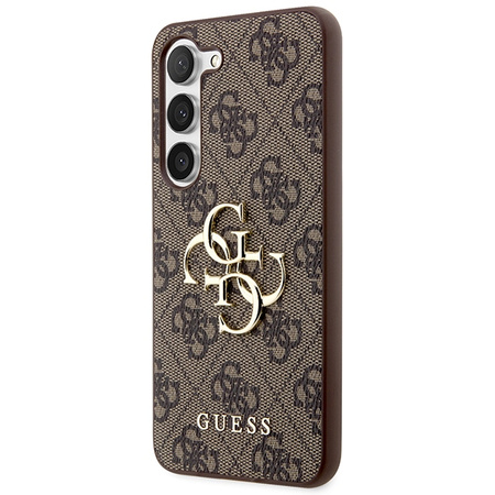 Oryginalne Etui GUESS Hardcase GUHCS24S4GMGBR do Samsung S24 (Leather 4G Metal Logo / brązowy)