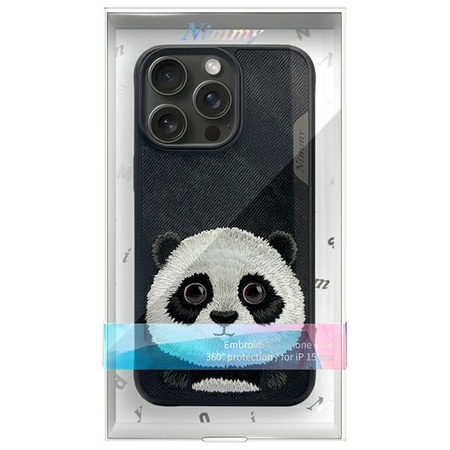 Nimmy etui iPhone 15 Pro 6.1"             czarny/black Big Eyed Pet 2.0 Panda