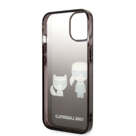 Oryginalne Etui IPHONE 14 PLUS Karl Lagerfeld Hardcase Gradient Ikonik Karl & Choupette (KLHCP14MTGKCK) czarne