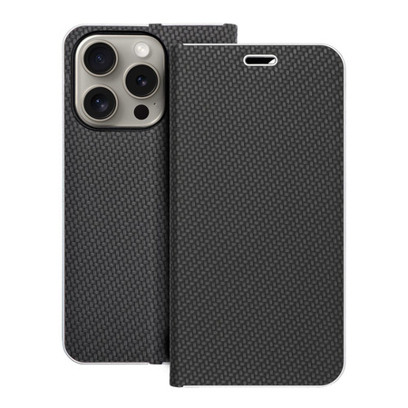 Kabura LUNA Book Carbon do IPHONE 15 Pro czarny