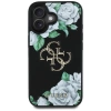 Guess Grained Roses Big 4G Logo Hülle für iPhone 16 - Schwarz