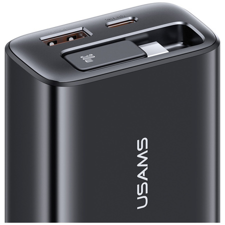 Ładowarka sieciowa USAMS Xiang Series    CC296 30W 1xUSB-C 1xUSB-A + kabel USB-C czarny